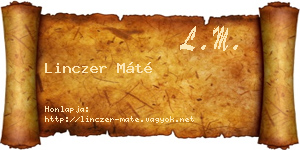 Linczer Máté névjegykártya