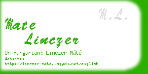 mate linczer business card